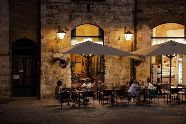Restaurant at night